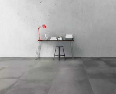 Carrelage sol et mur effet béton anthracite mat L.71 x l.71 cm x ép.9,5 mm, Metro