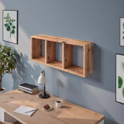 Étagère murale 3 cubes Triade chêne vintage