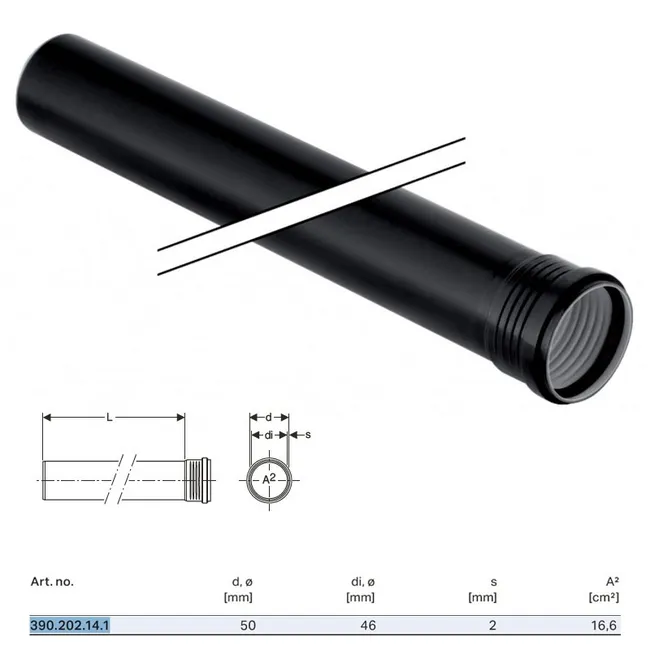 Tube Silent-PP Geberit avec manchon Ø 50 mm longueur 50 cm - GEBERIT SARL