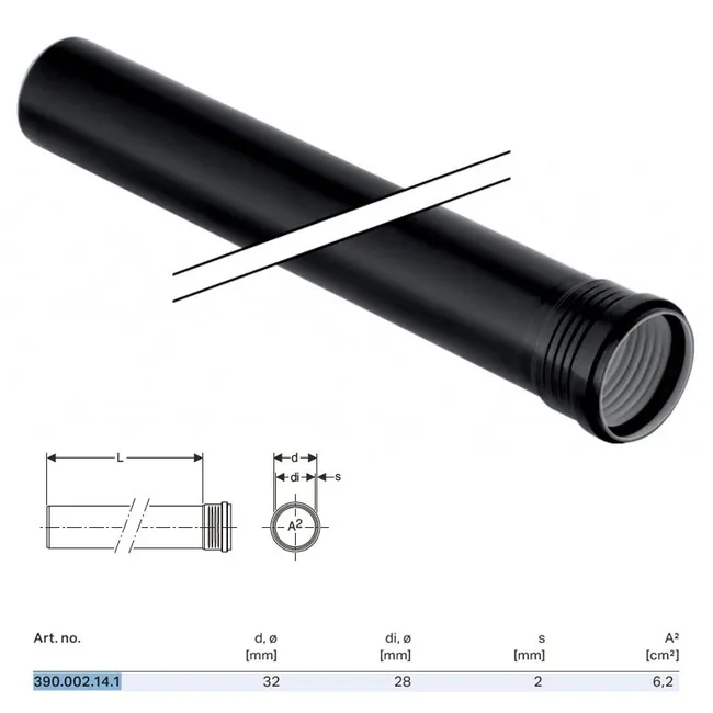 Tube Silent-PP Geberit avec manchon Ø 32 mm longueur 50 cm - GEBERIT SARL