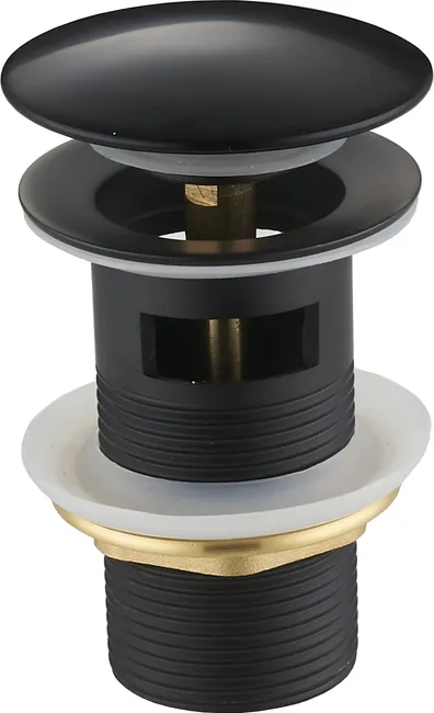 Mexen bouchon rond clic-clack avec trop-plein, Noir - 79920-70