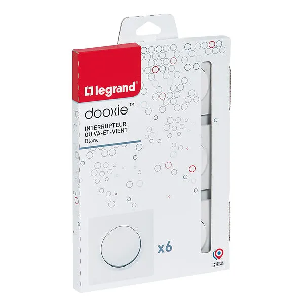 Image principale de Interrupteurs ou va et vient complet Dooxie - Lot de 6 - Blanc