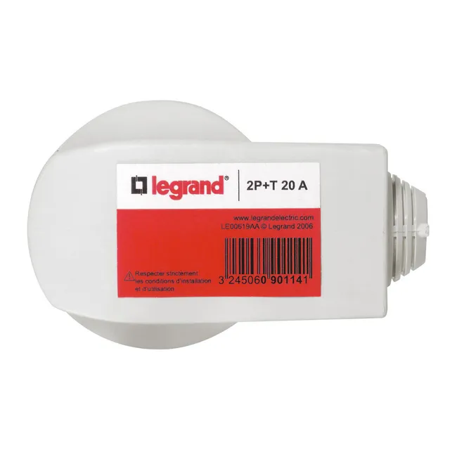 Image principale de Fiche électrique mâle 2 pôles + terre, 20 A, LEGRAND
