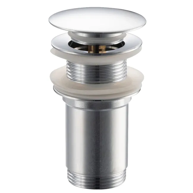 BALNEO Bonde de lavabo en laiton Click-Clack modèle K LONG universelle pour lavabo 1/4 de pouce sans trop-plein chromée
