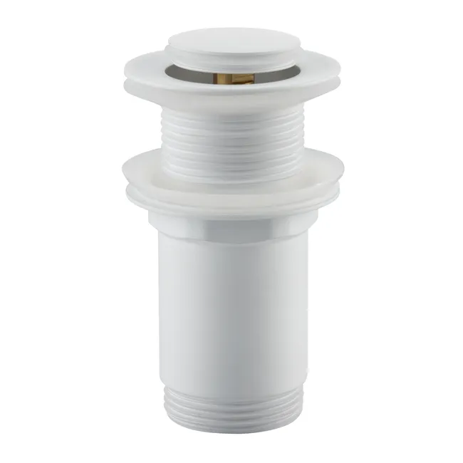 BALNEO Bonde de lavabo en laiton Click-Clack modèle E universelle pour lavabo 1/4 de pouce sans trop-plein blanche