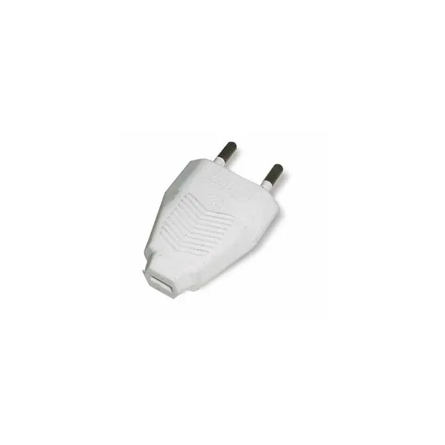 Image principale de Fiche électrique mâle 2 pôles 6A couleur blanc