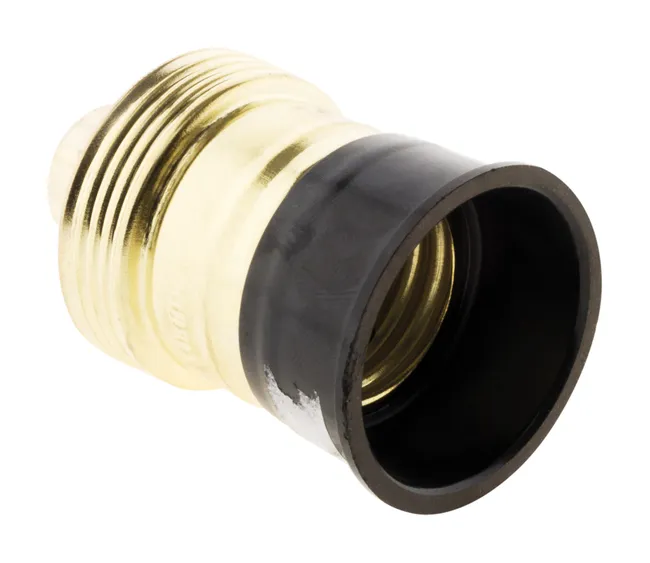 Image principale de Douille E27 Acier Laitonné collerette bakélite - Zenitech