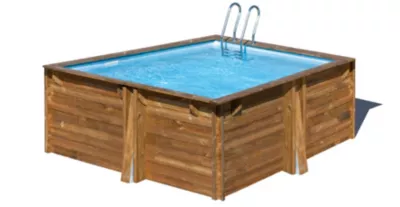 Piscine bois Gré Carra liner bleu 3.05 x 3.05 x H 1.19 m