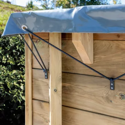 Bâche hiver pour piscine bois ovale 8 pans Orange