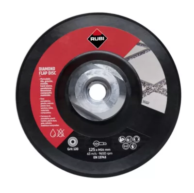 Disque de meulage à lamelles 100/120 grains D. 125 mm Rubi