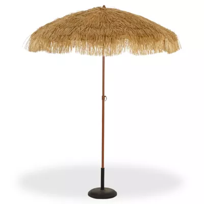 Parasol droit Ezpeleta Manila - rond - coloris bois naturel - L.200 x l.200 cm