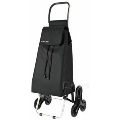Chariot de courses en nylon noir 6 roues