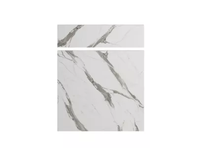 Façade de cuisine 1 porte et 1 tiroir Palma effet marbre blanc l. 60 cm x H. 72 cm