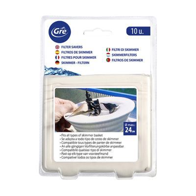 Filtre de skimmer vendu par 10 GRE 40045 taille 12 x 19 cm