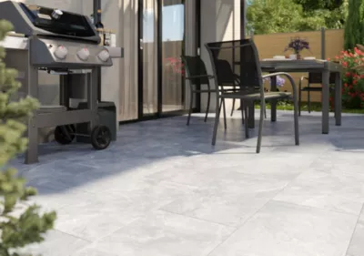 Carrelage sol extérieur Amalfi gris 37 x 75 cm