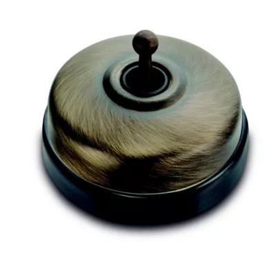 Interrupteur va-et-vient Fontini Dimbler Porcelaine noire, coque bronze