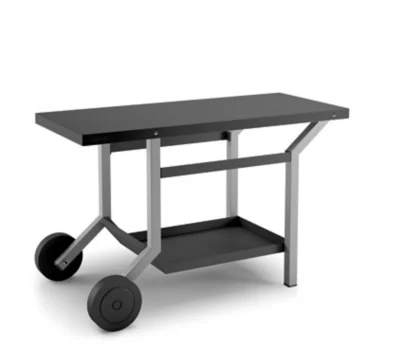 Table roulante en acier noire et grise pour plancha Forge Adour