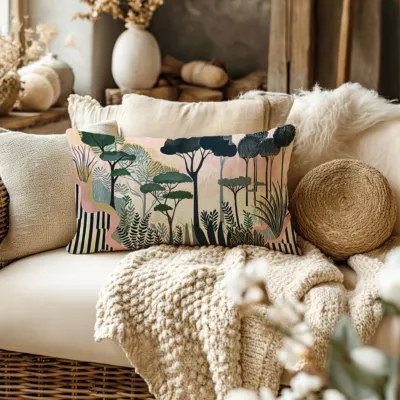 Housse de coussin paysage japonnais l.30 x L.50cm