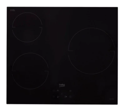 Plaque de cuisson induction 3 foyers - coloris noir - l.58 x P.51 x H.5,5 cm - Beko HQI63400MT