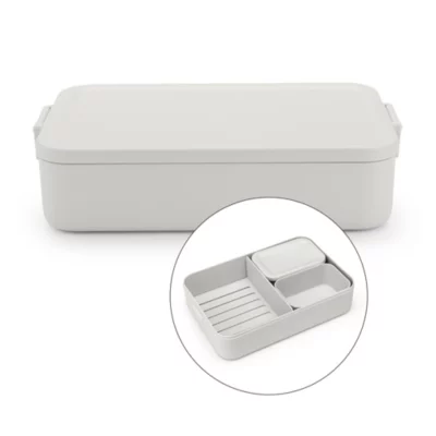 Boîte bento 3 compartiments Brabantia Make & Take gris clair