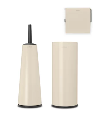 Accessoire WC avec dérouleur + rangement + brosse WC et pot, beige, Brabantia Renew vendu par 3 pièces