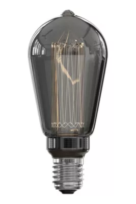 Ampoule LED Crown Glassfiber noir dimmable E27 ST64 ⌀6,4cm 40lm 3,5W blanc chaud Calex