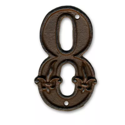 N° de maison - marquage 8 - en fonte - couleur marron - à visser - hauteur 12 cm - Chapuis DB62-8