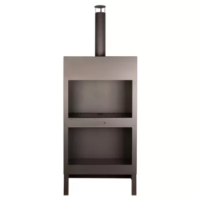 Brasero XL acier noir 38,4 x 205,7 cm