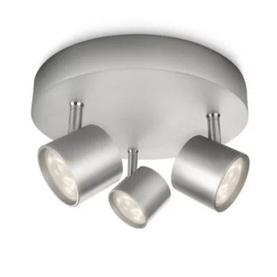 Plafonnier 3 spots Gris LED Philips