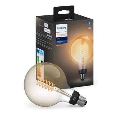 Ampoule LED connectée Philips Hue ronde IP20 E27 550lm 7W blanc chaud