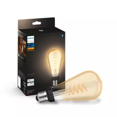 Ampoule LED connectée Philips Hue ST72 Edison E27 IP20 580lm 7W blanc doux