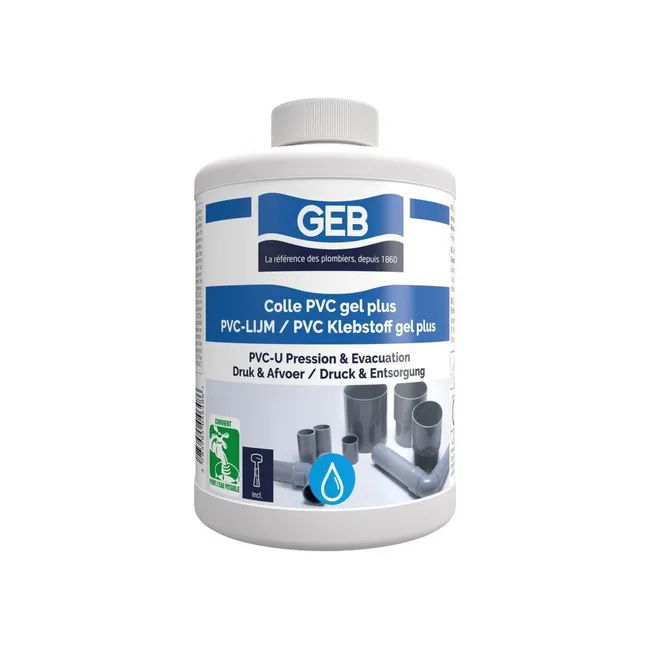 Colle PVC GEB Gel Plus 1 L tubes rigides