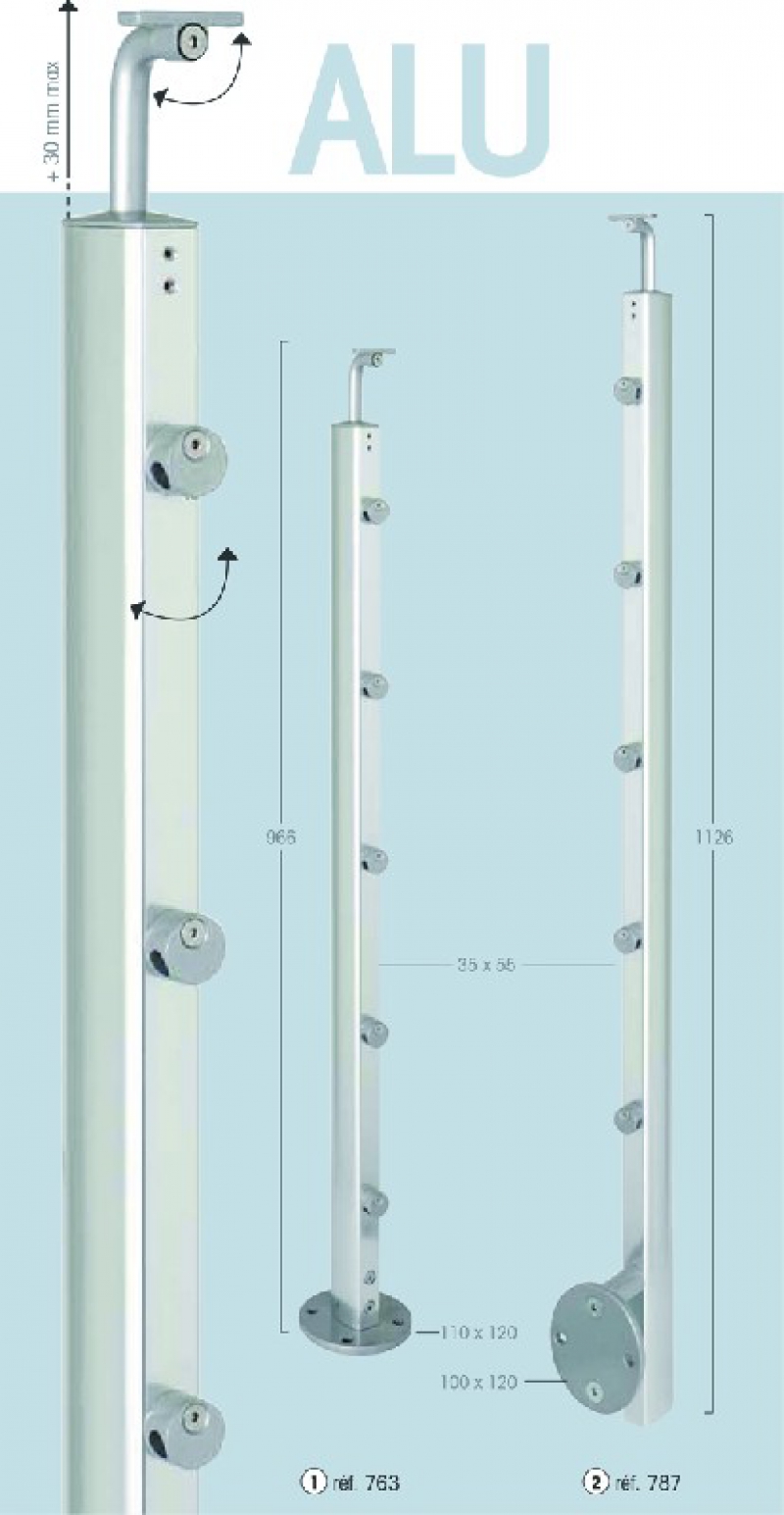 POTEAU INOLINE ALU LAT 2000