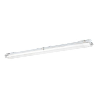 Réglette lumineuse Eco tube blanc G13 2 x 18W IP65 L.128,18 x l.6,46 cm Eglo