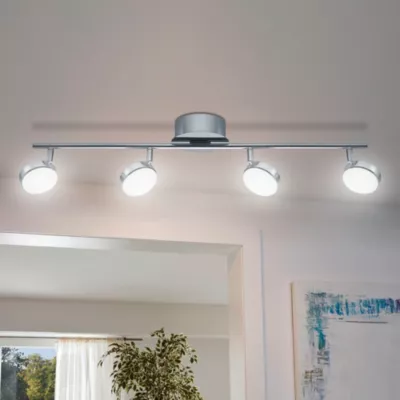 Réglette spot LED intégrée Salto IP20 24,5W 2560lm blanc chaud L.76 x l.13 x H.18cm Eglo chrome