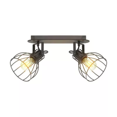 Réglette spot 2 lumières E27 40W Eglo Sambatello marron L.33,5 x L.9 cm