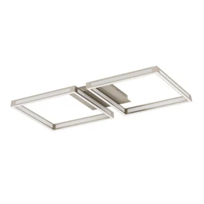 Plafonnier LED intégrée Altaflor IP20 3040lm 24W L.65 x l.30x H.7 cm Eglo nickelé mat