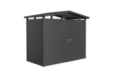 Abri de jardin simple porte Biohort Panorama P1 en métal coloris gris foncé métallique ép.0,53 mm surface extérieure 4,31 m²
