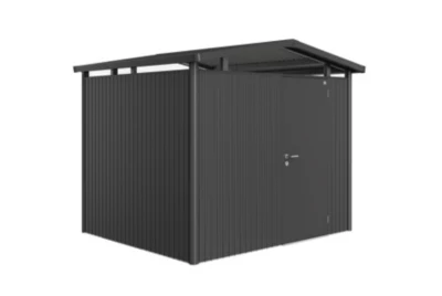 Abri de jardin simple porte Biohort Panorama P3 en métal coloris gris foncé métallique ép.0,53 mm surface extérieure 6,49 m²