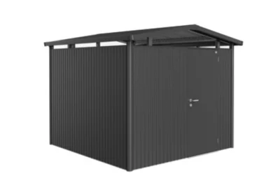 Abri de jardin simple porte Biohort Panorama P4 en métal coloris gris foncé métallique ép.0,53 mm surface extérieure 7,58 m²