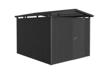 Abri de jardin simple porte Biohort Panorama P5 en métal coloris gris foncé métallique ép.0,53 mm surface extérieure 8,68 m²