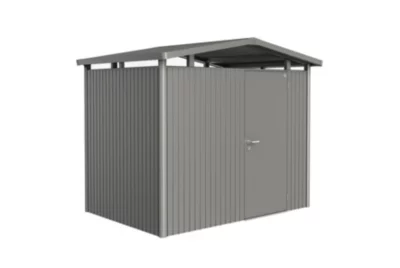Abri de jardin simple porte Biohort Panorama P2 en métal coloris gris quartz métallique ép.0,53 mm surface extérieure 5,40 m²