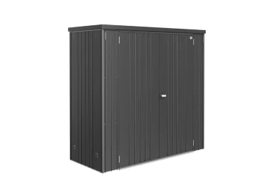 Armoire de jardin, rangement outils, métal gris foncé, l.182,5 x P.83 x H.182,5 cm, Biohort