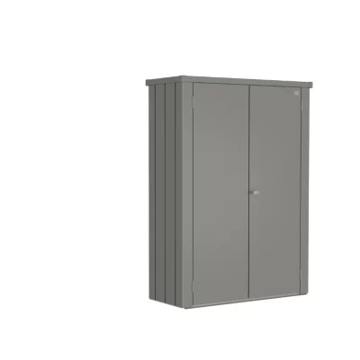 Armoire de jardin Roméo acier quartz Biohort l.132 x P.57 x H.181 cm