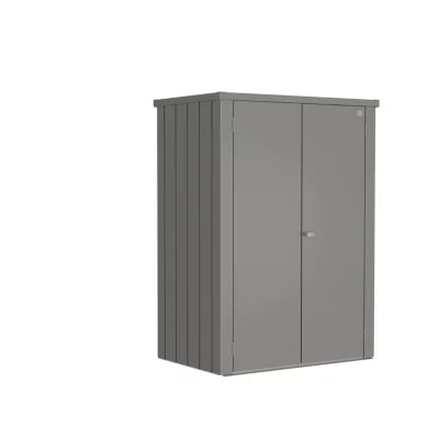Armoire de jardin Roméo acier quartz Biohort l.132 x P.87 x H.181 cm