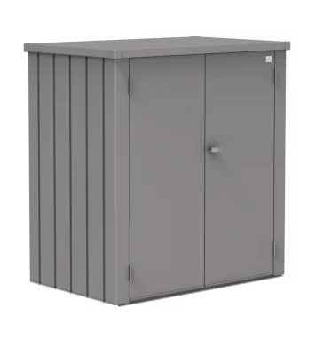 Armoire de terrasse métal, l.132 x P.87 x H.140 cm taille L, gris quartz, Biohort Romeo