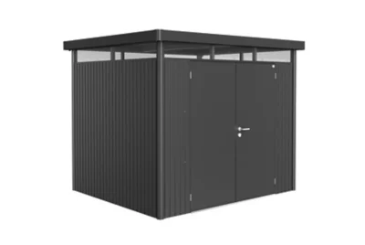 Abri de jardin métal Biohort HighLine H3 gris foncé double porte surface totale 6.46 m²