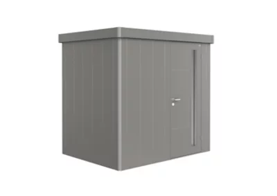 Abri de jardin simple porte Biohort Neo 1B en métal coloris gris quartz métallique ép.0,53 mm surface extérieure 3,6 m²