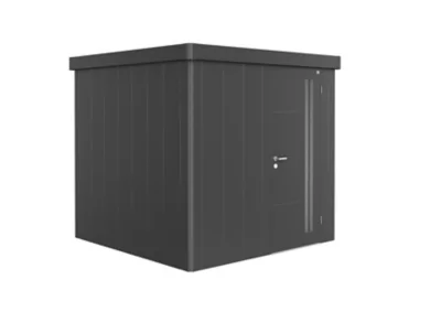 Abri de jardin simple porte Biohort Neo 2B en métal coloris gris quartz métallique ép.0,53 mm surface extérieure 4,8 m²