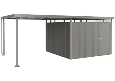 Auvent taille L Biohort gris quartz pour abri de jardin Highline H5/H6
